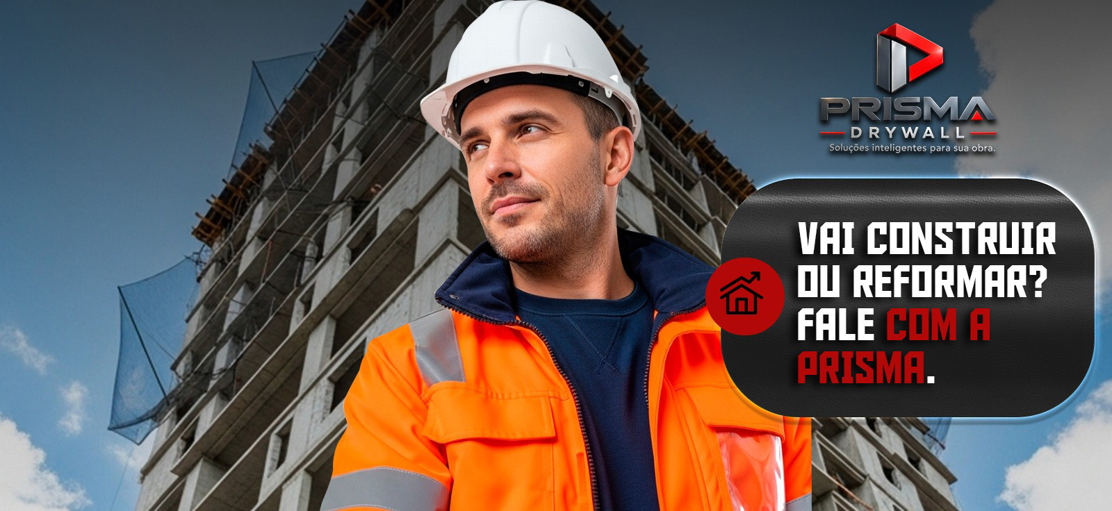 Ambiente com estrutura em drywall finalizada